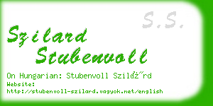 szilard stubenvoll business card